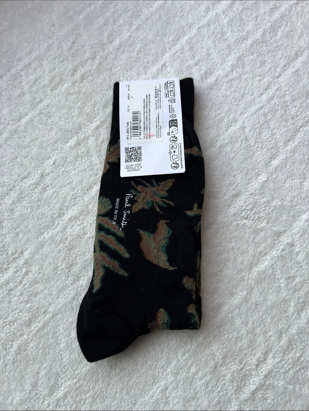 Paul Smith Black Cotton Blend Bohemia Socks
